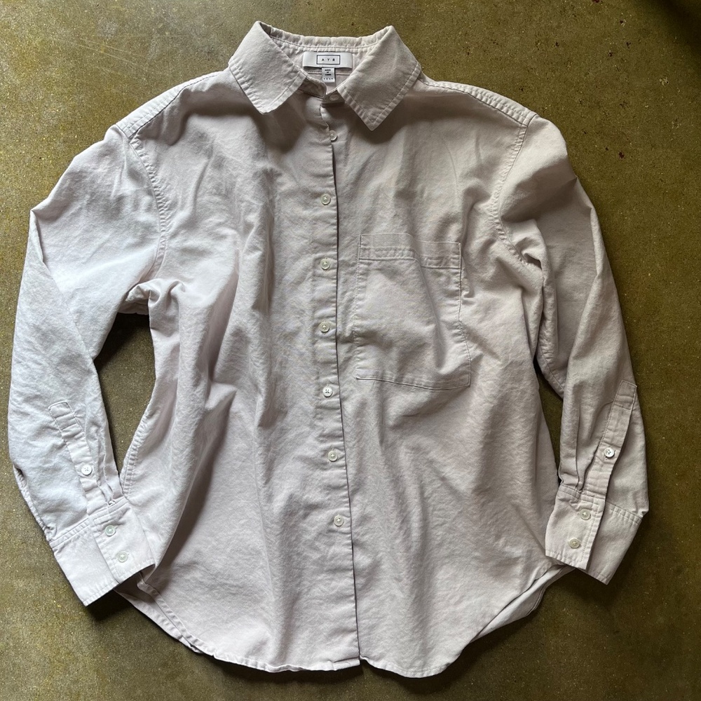AYR The Deep End Oxford Button Down, Color Sesame, Size XS